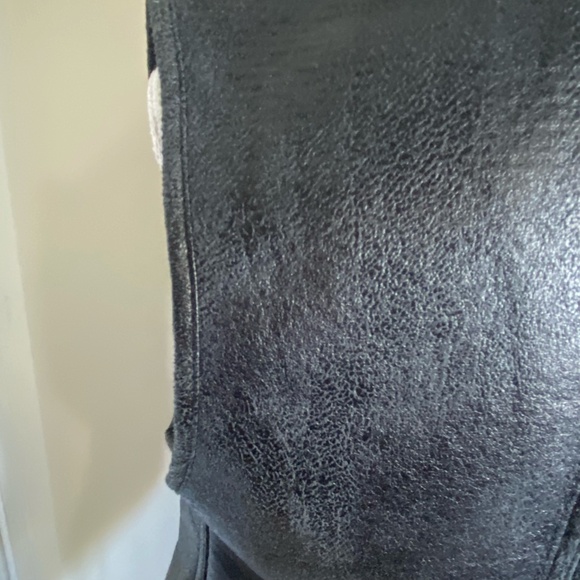 RW& Co. Dk.Brown Faux Leather Wool Blend Textured Career Office Vest- Sz-S - Picture 11 of 15